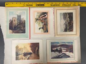 lot 309X image: Salesman Sample Brown and Bigelow Art Print Card Collection incl. Audubon Mallard
