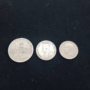 lot 23 image: RARE - 1877 Russian Rouble and 2 other amazing coins over 100 years old  3 coins in this collection