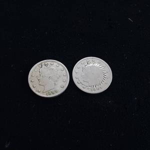 lot 25 image: 1899 and 1904 Mercury Dimes - 2 coins total