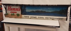 lot 45 image: Vintage HAMMS BEER lighted sign, heavy metal frame - Works