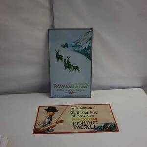 lot 68 image: Winchester Metal Signs