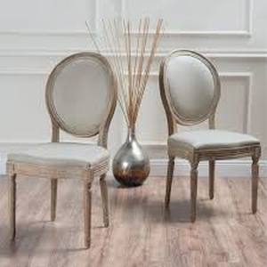 Noble House Phinnaeus Beige Fabric Dining Chairs (Set of 2) Customer Returns See Pictures