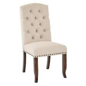 lot 3 image: Jessica Linen Tufted Dining Chair by OSP Home Furnishings  Customer Returns See Pictures