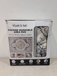 lot 3 image: NEW WYATT & ASH MACHINE WASHABLE GERALDINE ROSE AREA RUG- DAMAGED BOX