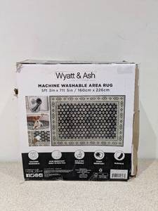 lot 6 image: NEW WYATT & ASH MACHINE WASHABLE BEATRICE AREA RUG- DAMAGED BOX