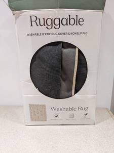 lot 8 image: RUGGABLE WASHABLE RUG & NONSLIP PAD- OPEN BOX