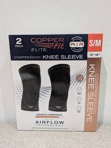 lot 42 image: BRAND NEW COPPER FIT SM 2PK. COMPRESSION KNEE SLEEVES