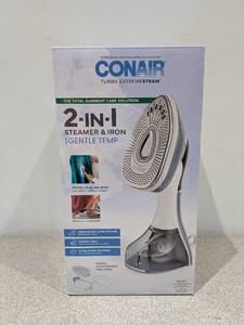 lot 58 image: CONAIR TURBO EXTREME STEAM 2 IN 1 STEAMER & IRON W GENTLE TEMP