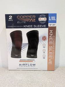 lot 45 image: BRAND NEW COPPER FIT LXL 2PK. COMPRESSION KNEE SLEEVES