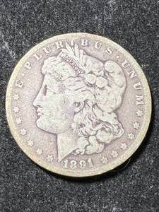 1891-CC US MORGAN SILVER DOLLAR