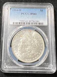 lot 06 image: 1904-O US MORGAN SILVER DOLLAR PCGS MS61