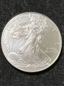 lot 47 image: 2018 AMERICAN SILVER EAGLE 1 TROY OZ .999 FINE SILVER