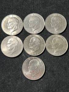 lot 65 image: GROUP OF 7 US EISENHOWER DOLLARS