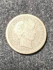lot 68 image: 1916-S US BARBER DIME