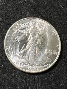 lot 71 image: 1942 US WALKING LIBERTY HALF DOLLAR MS66