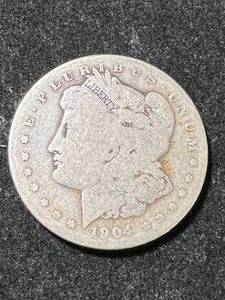 lot 78 image: 1904-S US MORGAN SILVER DOLLAR