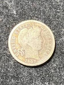 lot 80 image: 1907-O US BARBER DIME