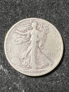 lot 82 image: 1933-S US WALKING LIBERTY HALF DOLLAR VF