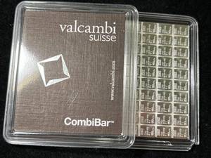 lot 90 image: 100 GRAMS .999 FINE SILVER VALCAMBI SUISSE BAR