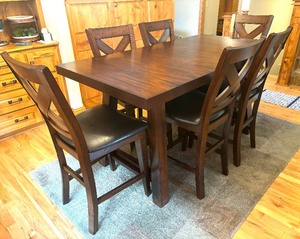 Holland House Colonial Counter Height Dining Table with Six Chairs