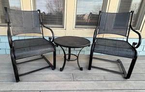 Pair of Patio Chairs and Accent Table