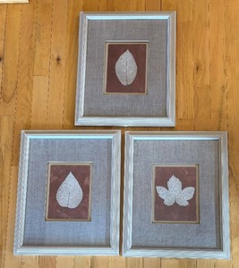 lot 72 image: Three Leaf Motif Framed Prints