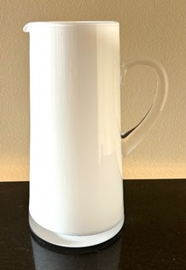 lot 139 image: White Glass Juice  Lemonade Pitcher