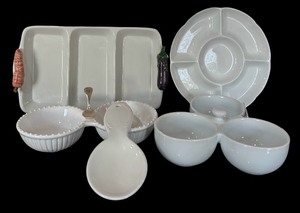 lot 185 image: Its Party Time Appetizer Plates, Vegetable Tray by Mudpie, UNA, Threshold and Pfaltzgraff