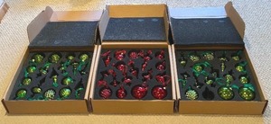lot 179 image: Gorgeous Green and Red Hallmark Glass Ornaments Exclusive Collectables