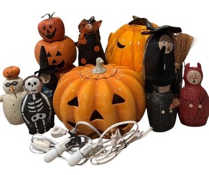 lot 178 image: Halloween Decor including Witches, Pumpkins, Figurines Homemade by Natalie Silitch and More