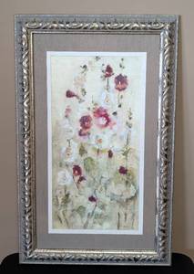 lot 146 image: Framed Hollyhocks Print by Blum