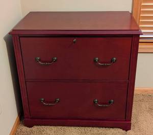 lot 147 image: Two Drawer Cherry Color Wood File Cabinet