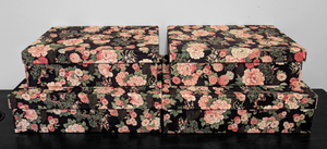 lot 150 image: Floral Fabric Covered Storage Boxes