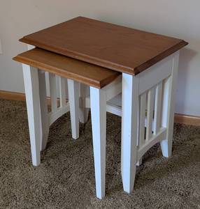 lot 21 image: Painted Wood Nesting Table Set