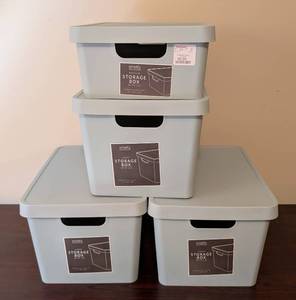 lot 162 image: Grey Plastic Storage Containers