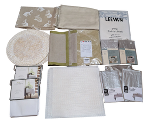 lot 209 image: Neutral Colored Table Linens