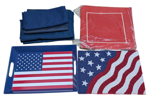 lot 210 image: Festive 4th of July Table Linens