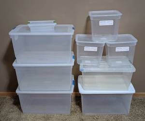 lot 243 image: Variety of Plastic Storage Totes