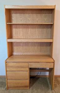 lot 253 image: Wooden Bookshelf Desk