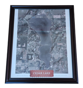 lot 256 image: Small Framed Cedar Lake Annandale MN Aerial Print