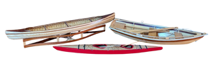 lot 255 image: Three Wooden Model Canoes