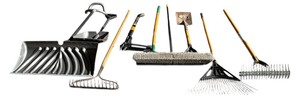 lot 268 image: Variety of Long Handled Garage Tools including Rakes