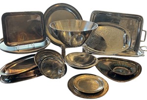lot 228 image: Variety of Vintage Silver Plate Items