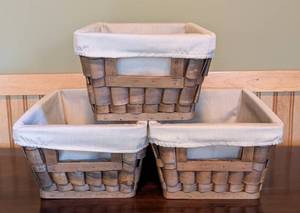 lot 131A image: Set of Three Decorative Woven Storage Baskets