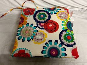 lot 15 image: Pillow Perfect Outdoor Patio Cushion with Ties