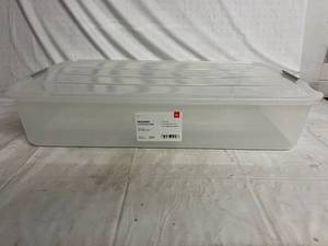 lot 19 image: IRIS USA 50 Qt Plastic Under Bed Storage Organizer Bin Container