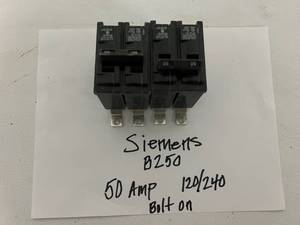 lot 91 image: Seimens 50AMP  Bolt on Circuit Breakers 2 Pole 120240  B250