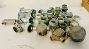 lot 106 image: Conduit, Set Screw Connectors & Conduit Outlet Box etc. See Photos