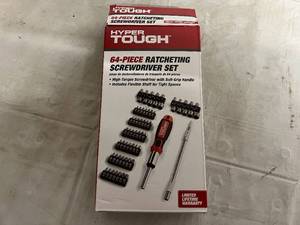 lot 58 image: Hyper Tough 64pc Retcheting Screwdriver Set