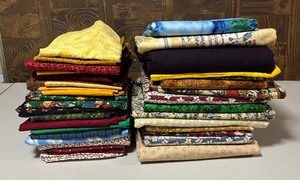 lot 89 image: Variety of Solid and Patterned Fabric
